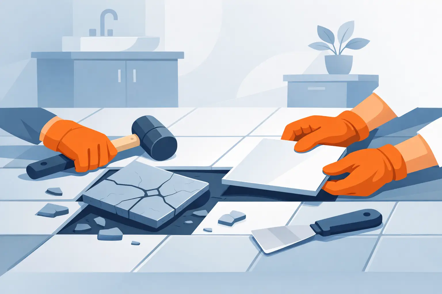 Replace Damaged Tiles Without Renovation