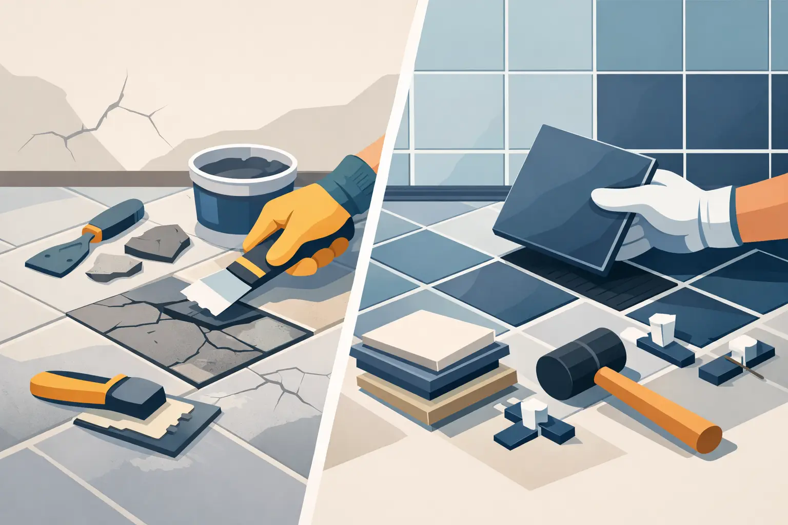 Tile Repair vs Replacement: What Pays Off?