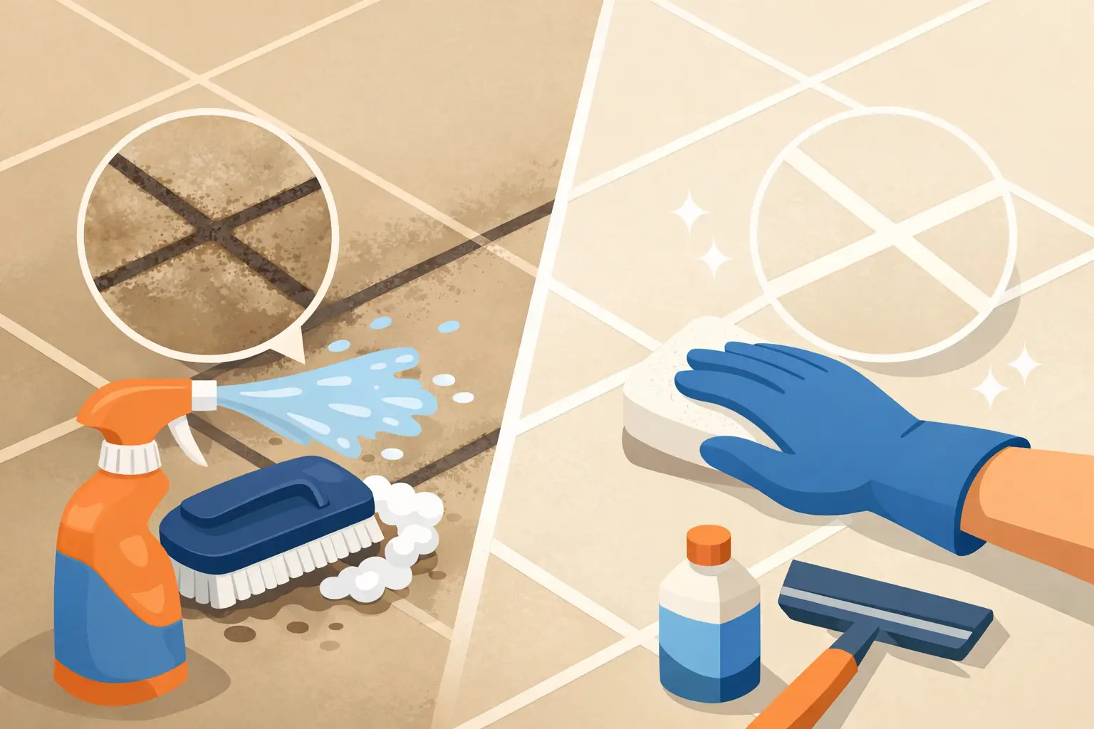 How to Restore Stained Floor Grout Properly